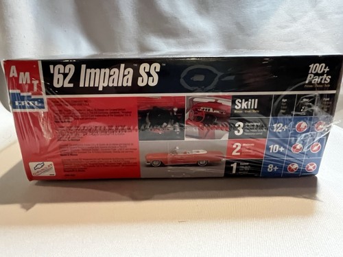 Plastik Modellauto Bausatz Maßstab 1:25 1962 Chevy Impala SS Cabrio AMT Skill 2 - Bild 5 von 14