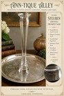 MCM Signed Steuben 12” Crystal Trumpet Vase Hand Blown Clear Art Glass