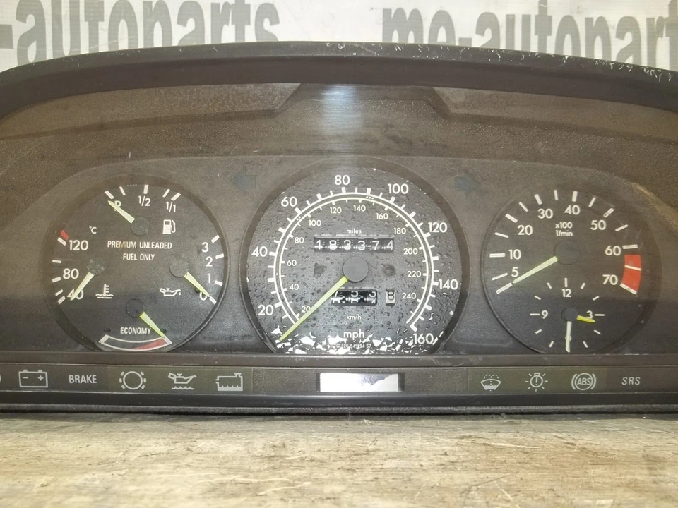 Cuadro de instrumentos velocímetro 89-91 Mercedes-Benz 300SE/SEL W126 medidor de velocidad Foto 4 de 4
