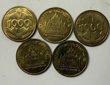 5 Starwars Galactic 1000 Credit Imperial Coin Token Medal Hasbro Star Wars NEW