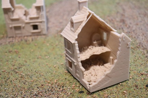 3 Damaged Destroyed Buildings Houses 15mm Wargaming WW2 WW1 (a) - Picture 4 of 6
