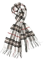 Calvia Cashmere Feel Scarf Super Soft & Warm Elegant Looks - Beige Plaid 