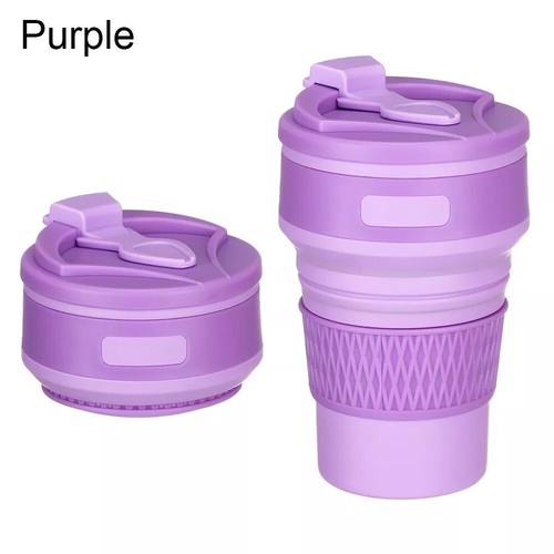 350ML Foldable Water Cup Collapsible Silicone Cup Tea Travel Portable Coffee Mug - Picture 17 of 36