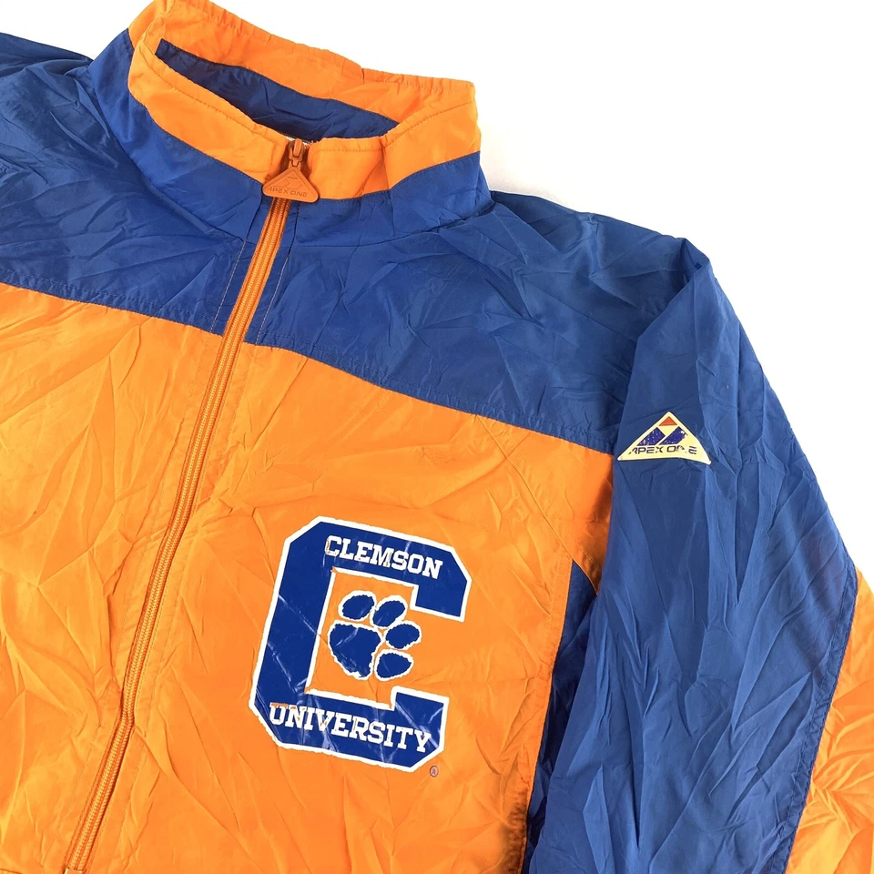 Vintage 90s Clemson University Windbreaker Track Jacket Full Zip Blue/Orange - Image 4 of 4