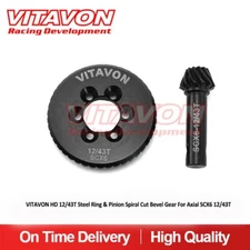 Vitavon HD steel Ring & Pinion Spiral cut Bevel Gear for Axial SCX6 12/43T