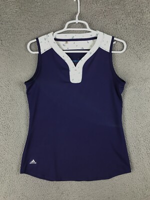 Adidas Golf Climacool Womens Sleeveless V Neck Blue Athletic Shirt Size S