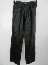 Wilson Leather Pants Black Size Small Flat Front Fully Lined EUC