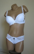 Lingerie ensemble soutien gorge push-up/culotte Neuf Blanc bonnet C 90 à 115
