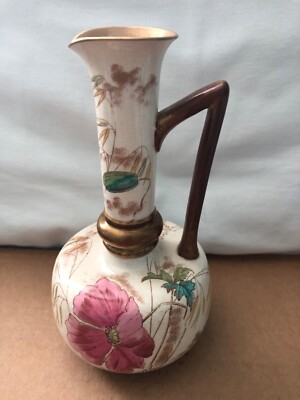 Vintage ADDERLEY England Pitcher Ewer Floral Colorful NEAT SHAPE 1912-1926