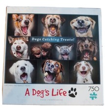 Dog's Life Catching the Perfect Treat 750 Piece Puzzle Dog Days complete
