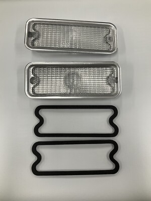 GM 73 74 75 76 77 78 79 80 GMC CHEVROLET TRUCK C10 PARK LIGHT LENS PAIR CLEAR