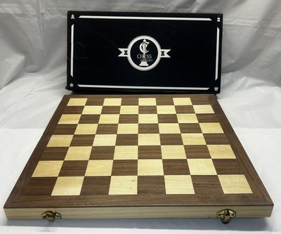 Chess Armory 15'' Wooden Travel Chess Set with Felt Interior Storage Hand Carved