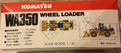 Komatsu W350 Wheel Loader Made In Japan 1/50 Scale NIB | eBay