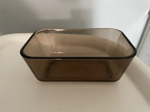Vintage PYREX 501-B Vision Refrigerator Dish No Lid Amber Smoked Glass (750ml)
