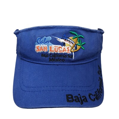 Cabo San Lucas Baja California Sur Strapback Visor Hat Blue One Size