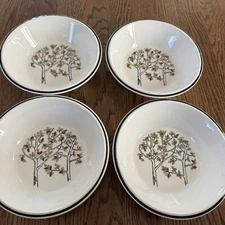 Vtg Mikasa International Everfresh Hilltop Set 4 Bowls C8701 Trees Branch Branch