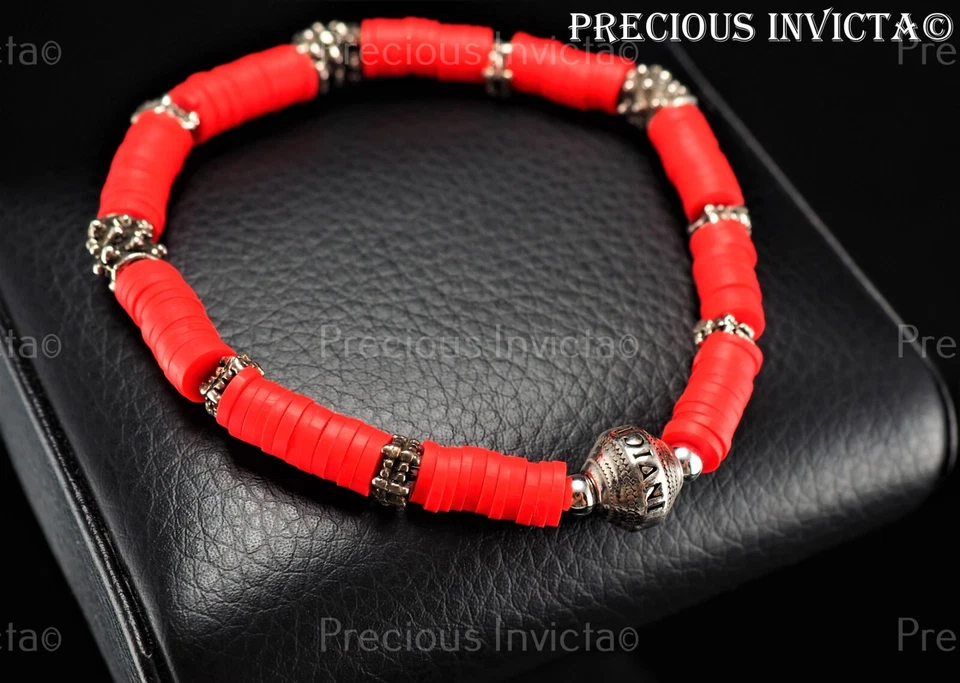 Invicta мужчин и женщин подлинный ювелирных изделий резиновый эластичный красный и серебряный браслет - Изображение 4 из 4