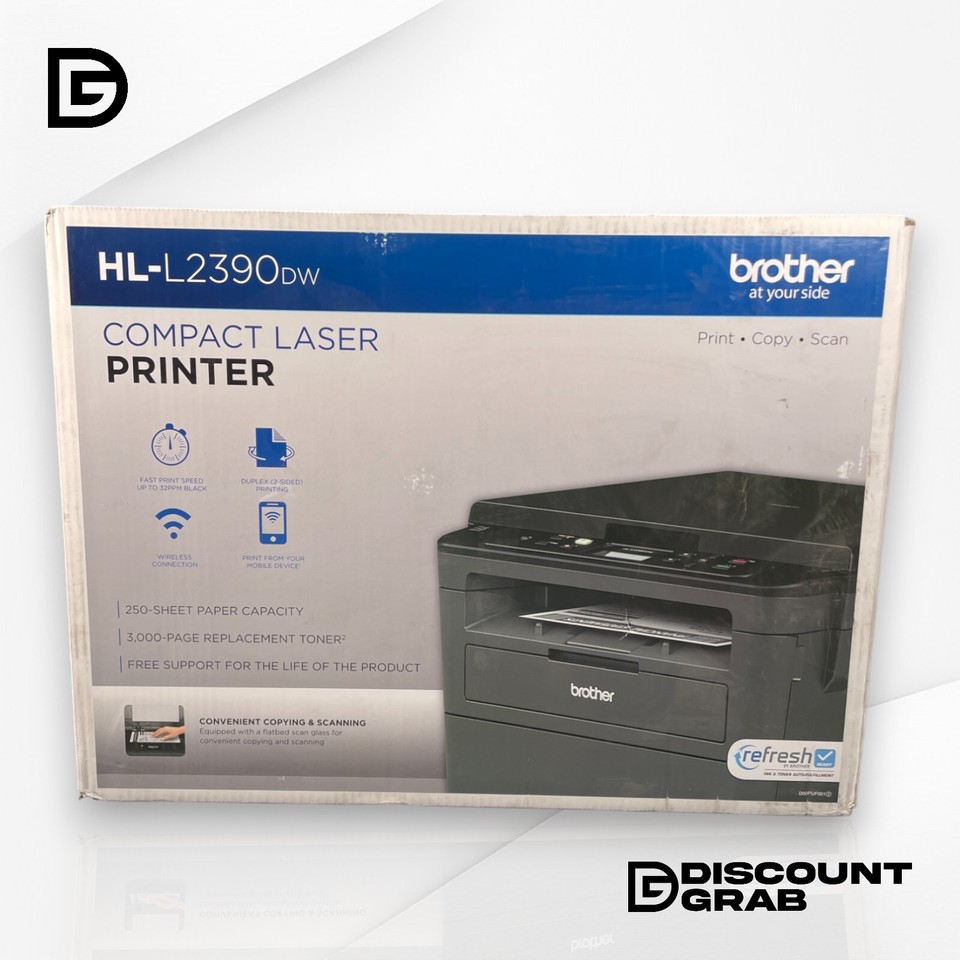 Brother HLL2390DW Wireless Duplex Monochrome Laser Printer Black