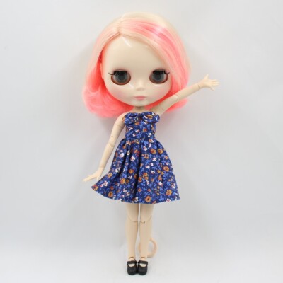12'' Factory blythe 1/6 BJD Short Blond mix pink hair joints body shiny face