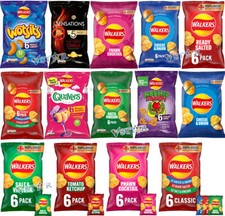 Walkers Chips Crisps Variety Mixed Deliciously Light & Crispy Chips Snacks Bags