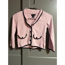 U.S. Polo Assn. Girl 100 Cotton Button Front Cardigan Pink 5 Clueless Old Money