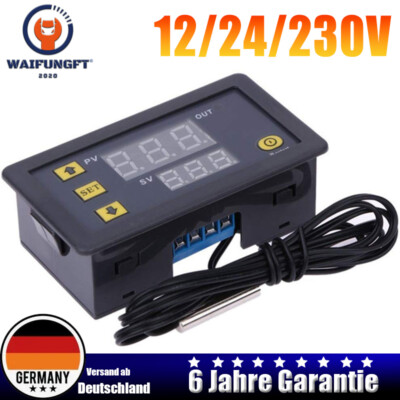 W3230 LCD Digital Thermostat DC 12/24/230V Temperaturregler Messgerät -50-120°