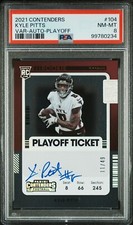 2021 Contenders Playoff Ticket Auto Variation /49 Kyle Pitts Rookie PSA 8 NM-MT