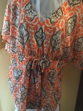 I-N-C .International Concepts Women’s Blouse Multicolor Size 18W Cotton Blend Sh