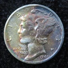1940-S Mercury Dime * Rainbow Toned * Better Grade * Nice Columns * 4087