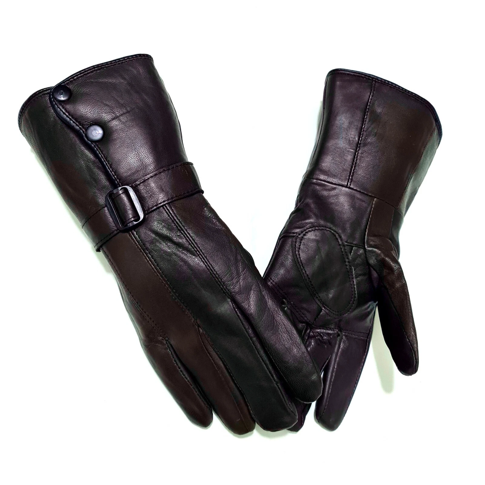 Long Genuine Leather Men's Gloves Leather Gloves Winter Men's Gloves