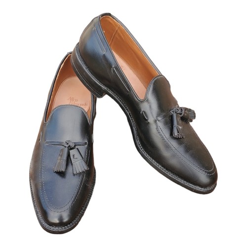 Allen Edmonds Grayson Shoes Mens Size 11AA Black Leather Tassel Apron Toe 8217 - Picture 5 of 14
