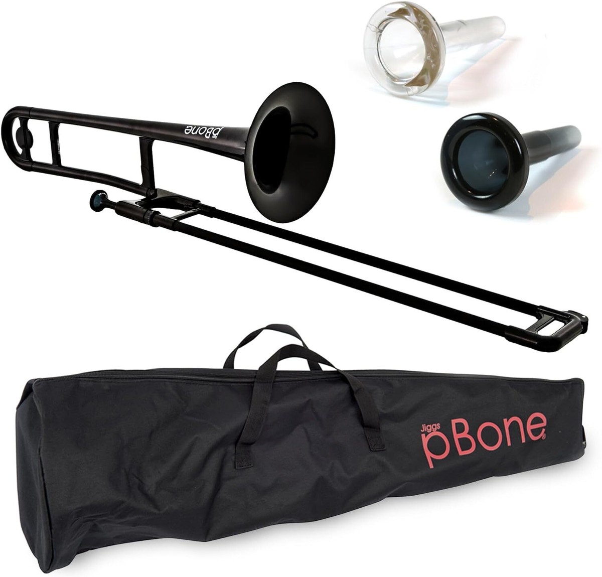 OB pInstrument pBone Black Plastic Trombone, Comfortable Ergonomic 