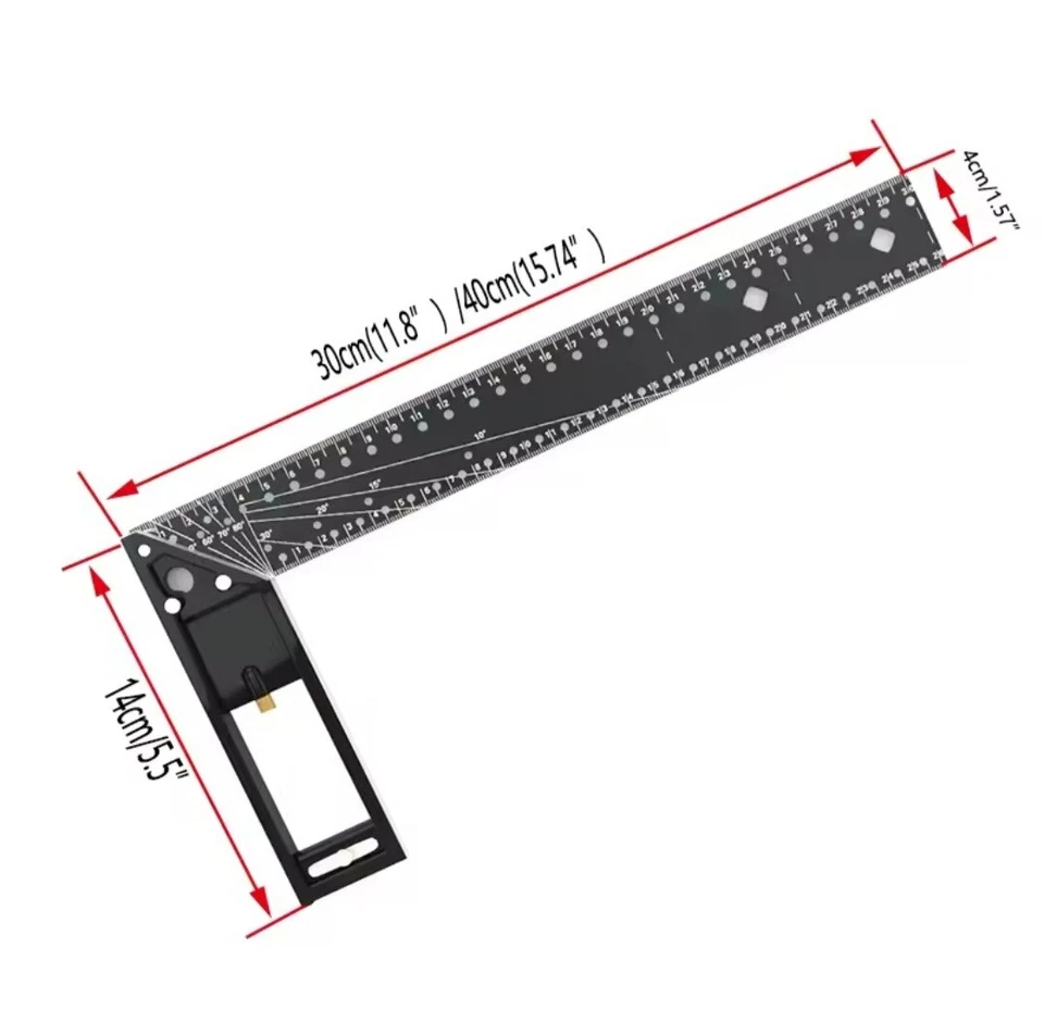 "IMBOT" Aluminium Alloy Multifunctional Positioning Angle Ruler : 30CM OR 40CM - Image 2 of 4