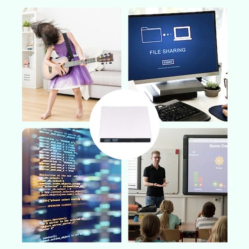 Lecteur CD/DVD USB2.0 Lecteur CD RÉ Lecteur CD Portable pour Ordinateur Portable PC de Bureau - Photo 12/15