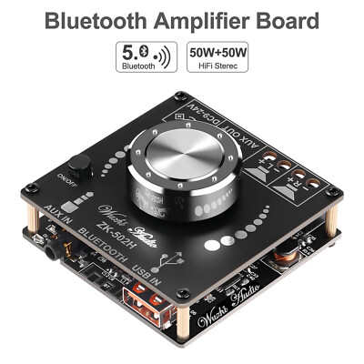 ZK-502H HIFI Bluetooth 5.0 TPA3116D2 Digital Power Amplifier Board 50WX2 Stereo