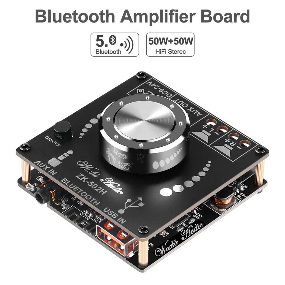 50W + 50W Mini HiFi-Verstärkerplatine Audio Verstärker Bluetooth 5.0 High Power - Bild 2 von 4