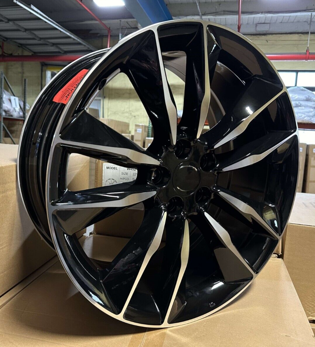 SET OF FOUR Wheels 21x9.5 for 2017+ ACURA MDX BLACK MACHINED RIMS