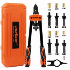 14" Professional Hand Rivnut Nut Thread Riveter Gun Repair Tool Kit 7 Mandrels