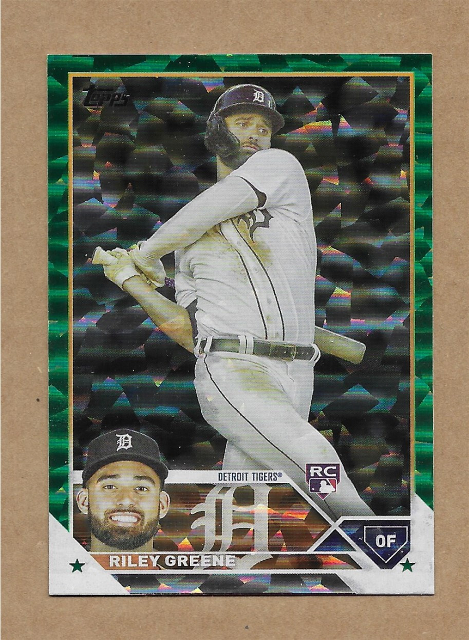 2023 Topps Series 1 Green Foil #31 Riley Greene RC 015/499 Detroit Tigers