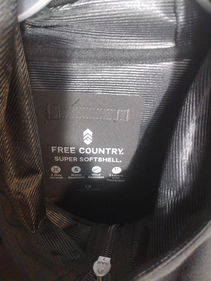 Free Country Black Super Softshell Jacket Size 3X Nwt - Image 4 of 4