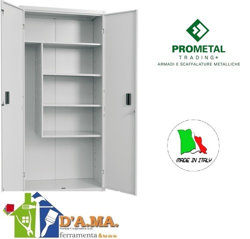 Armadio in metallo nero da 170 cm - Mobili portaoggetti per la sala da