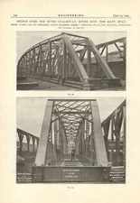 1909 engineering illustration  " bridge over the river gualeguay " 