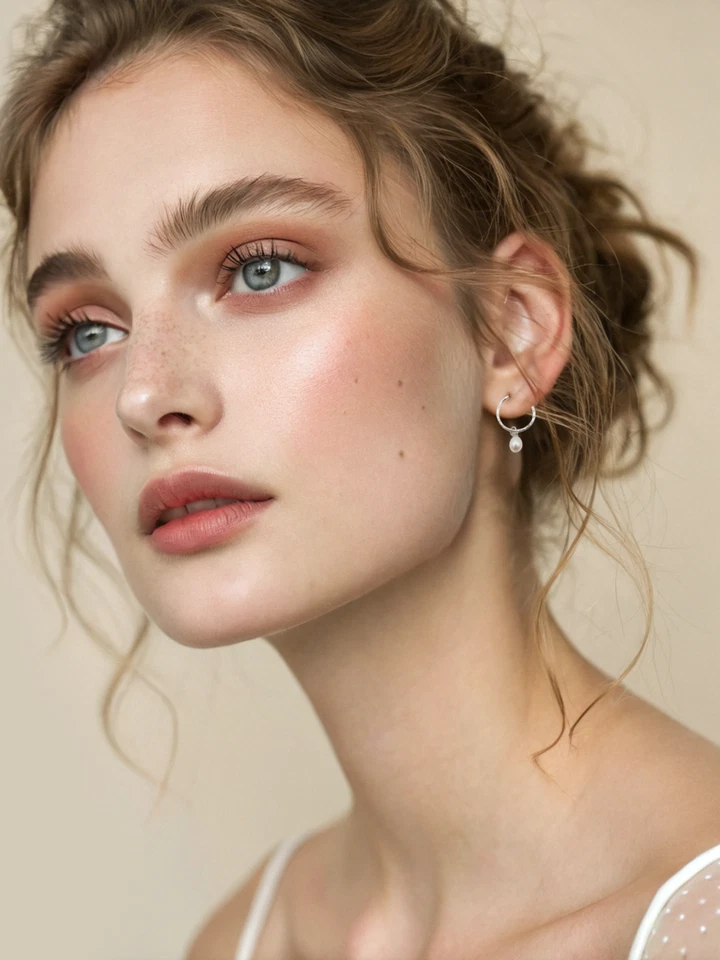 925 Sterling Silver Mini Pearl Hoop Earrings Natural Freshwater Pearls - Tracked - image 2 of 4