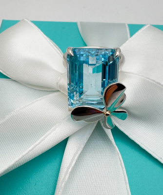 f421 希少　ティファニー　バタフライ　蝶　パピヨン　リング　925 約11号 Tiffany &Co. RTT Blue Topaz Love Bugs Butterfly Ring size 6 Sterl
