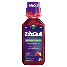 Zzzquil Nighttime Sleep-Aid Calming Vanilla Cherry Flavor Non-Habit Forming 12oz
