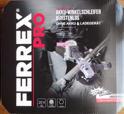 FERREX PRO 20V Akku Winkelschleifer F-BCAG125  Ø125mm Bürstenlos OHNE Akku