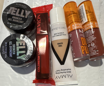 Rimmel Jelly Bronzer 002, Revlon Satin Ink, Almay Tint 130, NYX Duck Plump, Ful 