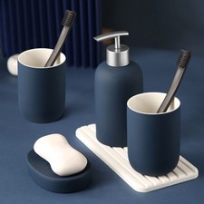 Bathroom Accessories Set 4 Pieces,Vanity Countertop Ceramic Accessory Set for...