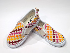 VANS Slip On V Retro Rainbow Checkerboard Multicolor Toddler's Shoes-Sz 8.5 NWOB