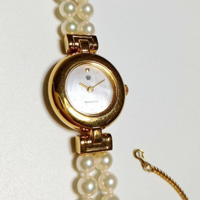 MIKIMOTO x JAL Limited Pearl Watch Akoya Pearl Shell Dial Gold Quartz SEIKO image 6